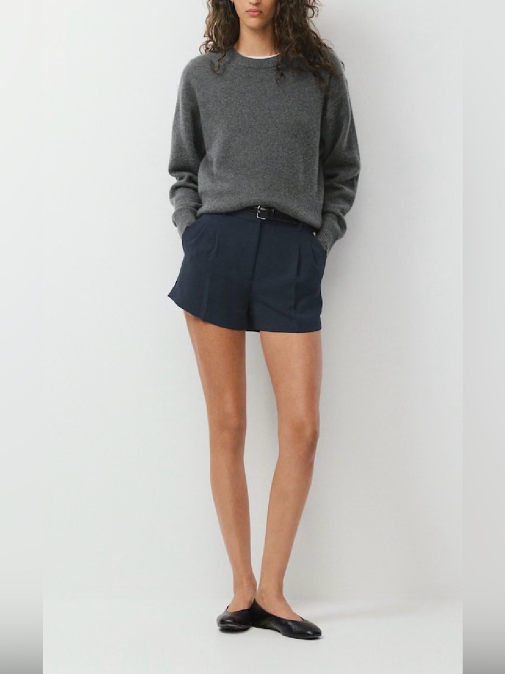 NWT BABATON  Tailored Pleated 3’ Shorts in “ total eclipse” navy -size 12